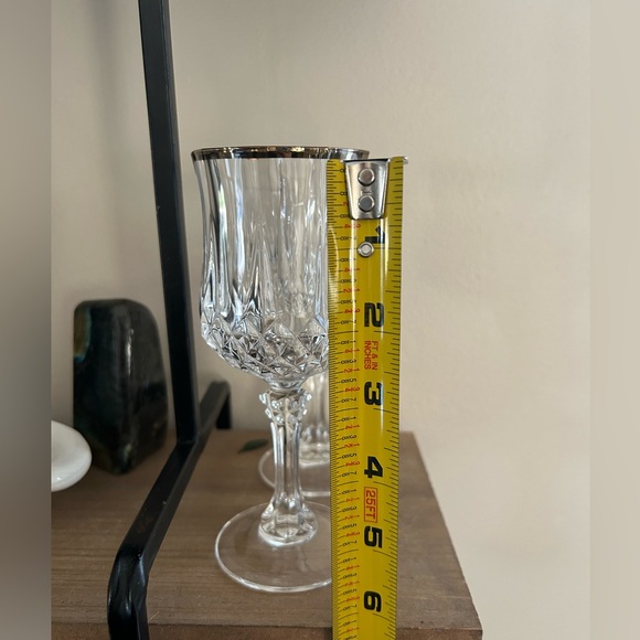 Set of 4 Cristal D'Arques-Durand Longchamp Gold Wine Glasses - Picture 4 of 5